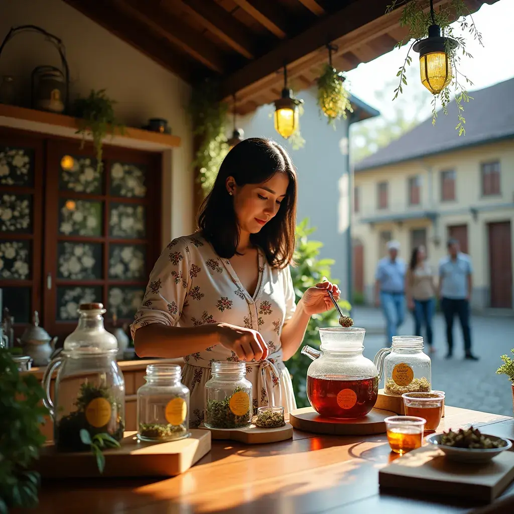 Szív alakú gyümölcsök és gyógynövények a teához.